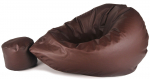 Sėdmai&scaron;is su pufu Mega Chill L, dirbtinė oda, rudas