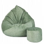 Sėdmai&scaron;is su pufu Mega Premium Terra Velour XXL, 100x130 cm, mėtų spalvos