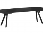 Valgomojo stalas DOMINGO 100-250x76 cm, juodas