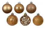 Kalėdinių eglės žaisliukų rinkinys BAUBLE, karamelės sp., 6 cm, 37 vnt