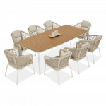 Lauko baldų komplektas ROMA DINNING 8+1, Light Beige