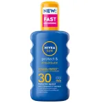 Drėkinamasis pur&scaron;kiamas įdegio balzamas Nivea Sun Protect & Moisture, SPF30, 200 ml
