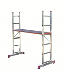 Pastolinės kopėčios KRAUSE, aliumininės, universalios, 2 x 6, darbinis auk&scaron;tis - 375 cm