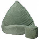 Sėdmai&scaron;is su pufu Mega Dot Velour XXL, 100x130 cm, mėtų spalvos