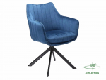 Kėdė AZALIA VELVET, juoda/mėlyna