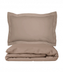 Premium satino patalynės komplektas Dark ecru, 200x200 cm
