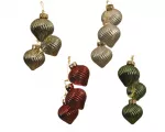 Stiklinis kalėdinis eglės žaisliukas SWIRL BALL, 4 rū&scaron;ys, 3,5 x 3,5 x 4,3 cm,1 vnt