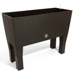 Lauko plastikinis vazonas RATO CASE HIGH, su kojelėmis, rudos sp., 80 x 33 x 62 cm