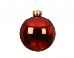 Stiklinis kalėdinis eglės žaisliukas BAUBLE SHINY, raudonos sp., 8 cm, 1 vnt