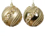 Kalėdinis eglės žaisliukas BAUBLE PEARL, 2 rū&scaron;ių, &scaron;v. auksinės sp., 8 cm, 1 vnt