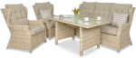 Lauko baldų komplektas TRIVENTO DINING 3, smėlio