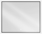 Vonios veidrodis Mexen Erma Black su LED ap&scaron;vietimu ir &scaron;ildymo kilimėliu, 100 x 80 cm