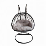 Pakabinamas krėslas EMMA, apvalus, dvivietis, tamsiai pilkos sp., 120 x 198 cm