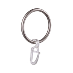 Karnizo žiedai su kabliukais CLASSIC, &scaron;viesaus matinio sidabro sp., &Oslash; 25 mm, 10 vnt.