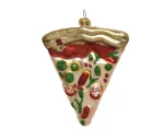 Stiklinis kalėdinis eglės žaisliukas PIZZA, 3,1 x 8,9 x 10 cm, 1 vnt