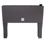 Lauko plastikinis vazonas RATO CASE HIGH, su kojelėmis, rudos sp., 60 x 25 x 46 cm