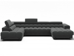 Kampinė sofa - lova Feraria Sola 06, tamsiai pilka sp., de&scaron;ininė, 202 x 358 cm x 93 cm