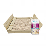 Smėlio dėžė Bonus Orbis su patiesalu ir 300kg smėlio, 140x140 cm