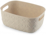 Plastikinis skalbinių krep&scaron;ys CURVER SOFTEX, kreminės sp., 26,4 x 19,4 x 11,1 cm, 4 L