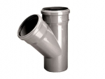PVC vidaus kanalizacijos tri&scaron;akis WAVIN, DN110 x 110 x 45&deg;