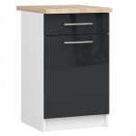 Virtuvės spintelė OLIVIA S 50 cm, balta/tamsiai pilka