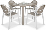 Lauko baldų komplektas PALMA/CUBE 80, 4+1, Bianco Tortora