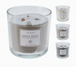 Kvepianti žvakė stikliniame indelyje WOODEN, 15 cm, 1 vnt