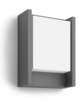 Sieninis LED lauko &scaron;viestuvas PHILIPS ARBOUR, IP44, 4000 K, 6 W, 600 lm, antracito sp., 22,1x16,6 cm