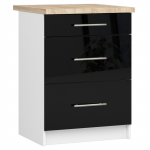 Virtuvės spintelė OLIVIA S 60 cm, balta/juoda