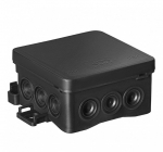 Vir&scaron;tinkinė paskirstymo dėžutė Vilma, 85x85x39 mm, 650 &deg;C, IP54, juodos sp.