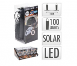 Lauko girlianda, įkraunama saulės energija, 100 LED, &scaron;altai baltos sp., 10+2 m