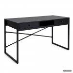 Ra&scaron;omasis stalas su stalčiais Akord Furniture Factory Elonis, 123 cm x 48 cm, 80.5 cm, juoda sp.