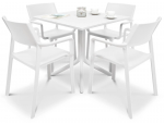 Lauko baldų komplektas TRILL/CLIP 4+1, Bianco