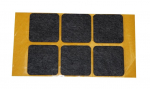 Baldų padukai, veltiniai, 40 x 40 mm, juodos sp., 6 vnt.