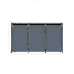 Metalinė konteinerio stoginė, triguba, su pedalu, antracito