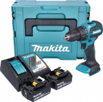 Akumuliatorinis smūginis gręžtuvas MAKITA DHP490RTJ, 18 V, 2 x 5,0 Ah Li-ion, 50/27 Nm