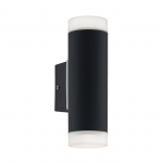 Sieninis lauko &scaron;viestuvas EGLO RIGA, IP54, GU10, 2x4,6W, 4000K, 2x400lm, juodas 7x12x22cm