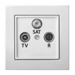 TV + R + SAT lizdas be rėmelio EPSILON, galinis, baltos sp.