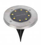 Įsmeigiamas LED lauko &scaron;viestuvas, įkraunamas saulės energija, 8 LED, 1xAA 200mAh, &oslash;11,5 cm