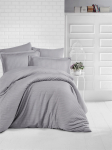 Satininės patalynės kompl. CREYA STRIPE, pilkos sp., 240x220cm, 2x50x70cm, 2x70x70cm,100% medv.