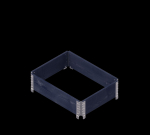 Medinė lysvė su vyriais, juodos sp., 800 x 600 x 195 mm