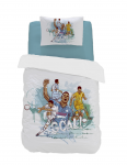 Vaiki&scaron;kas satininės patalynės komplektas CREYA FOOTBALL 3D, 140 x 200 cm, 50 x 70 cm, 100% medvilnės