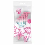 Vienkartiniai moteri&scaron;ki skustuvai Gillette Simply Venus 2 Basic, 5 vnt.