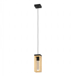 Pakabinamas &scaron;viestuvas EGLO Nafferton, 1 x E27, 40W, juodos/ medžio sp., 10 x 10 x 110 cm