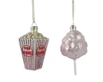 Stikl. kalėdinis eglės žaisliukas POPCORN SUGAR, rausvos sp., 6,4x5,8 x11,5 cm, 1 vnt