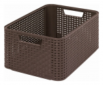 Plastikinis krep&scaron;ys CURVER RATTAN STYLE, M, tams. rudos sp., 39 x 29 x h17 cm, 18 l