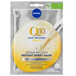 Lak&scaron;tinė veido kaukė su serumu nuo rauk&scaron;lių Nivea Q10, 1 vnt.