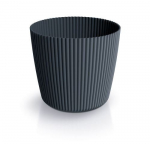 Plastikinis vazonas MILLY ROUND, antracito sp., 15 x 13 cm