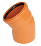 PVC lauko kanalizacijos alkūnė WAVIN DN110, 15&deg;