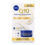 Dieninio ir naktinio veido kremų rinkinys Nivea Q10 nuo rauk&scaron;lių, 2 x 50 ml